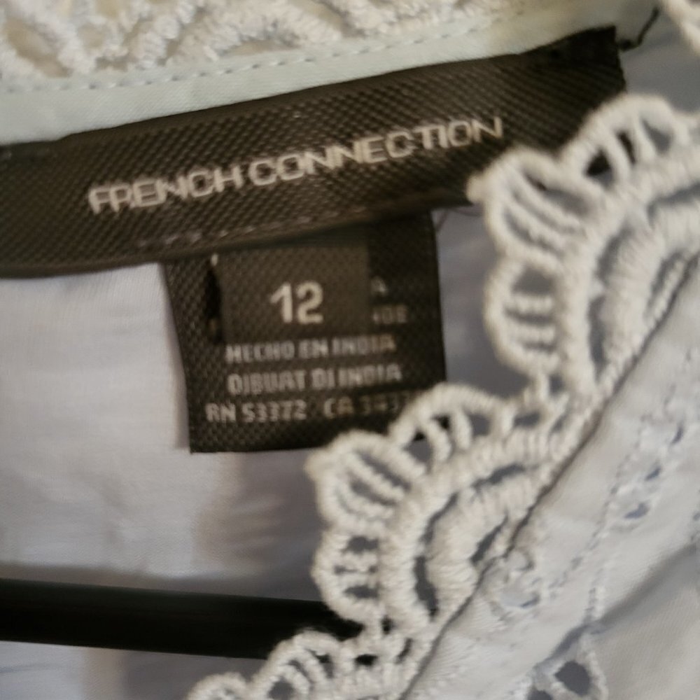 French Connection Women's Eso Zhara Lace V Neck Dress Light Dream Blue 12 NWT - Picture 7 of 10